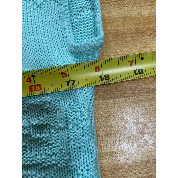 Sleeveless Embroidered Sweater Green Made In USA - Picture 4 of 5